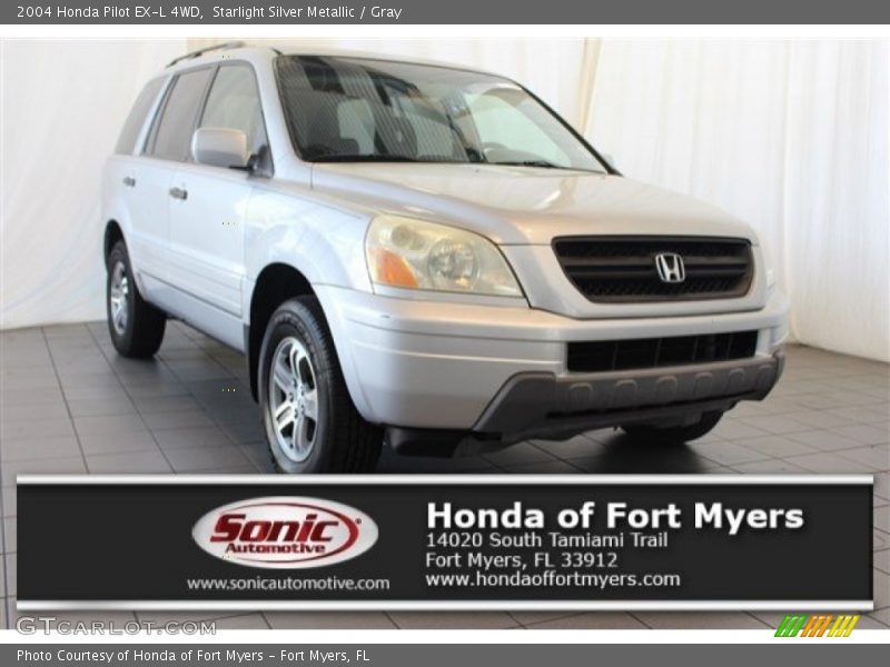 Starlight Silver Metallic / Gray 2004 Honda Pilot EX-L 4WD