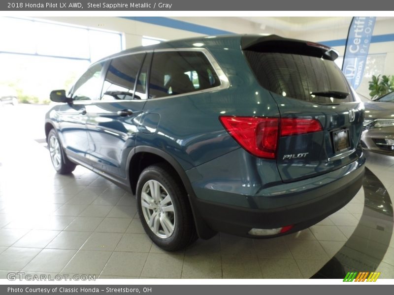 Steel Sapphire Metallic / Gray 2018 Honda Pilot LX AWD