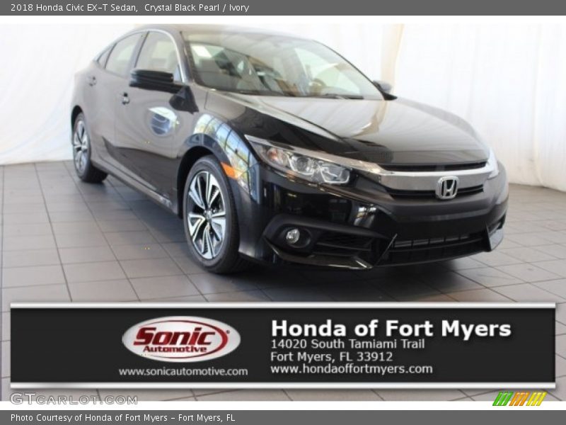 Crystal Black Pearl / Ivory 2018 Honda Civic EX-T Sedan
