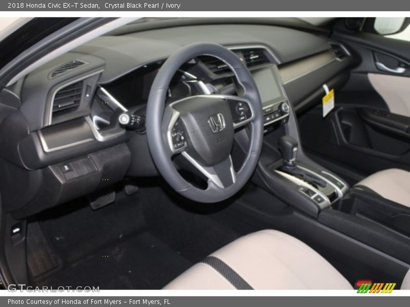 Crystal Black Pearl / Ivory 2018 Honda Civic EX-T Sedan