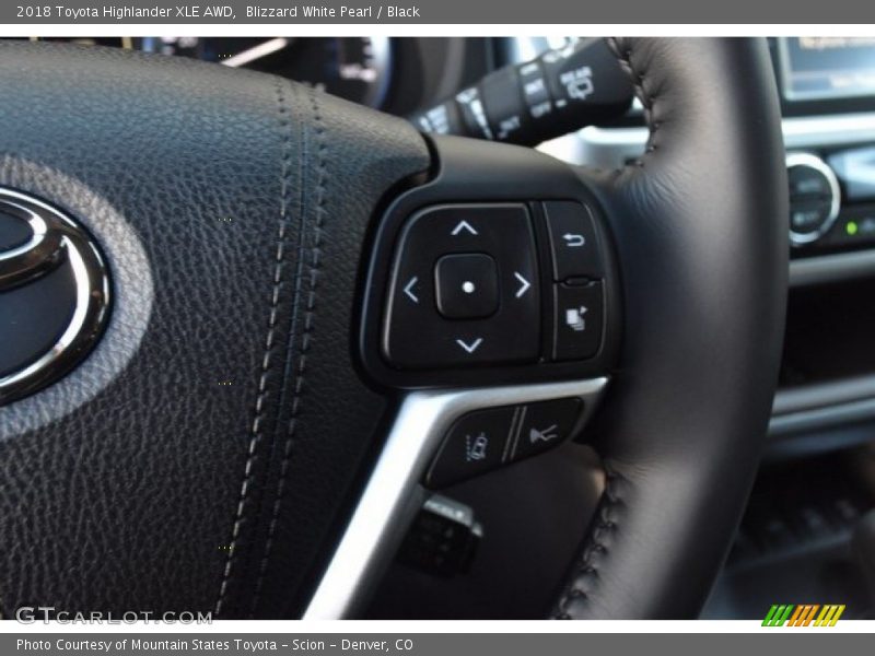 Blizzard White Pearl / Black 2018 Toyota Highlander XLE AWD