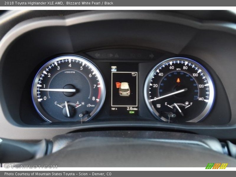 Blizzard White Pearl / Black 2018 Toyota Highlander XLE AWD