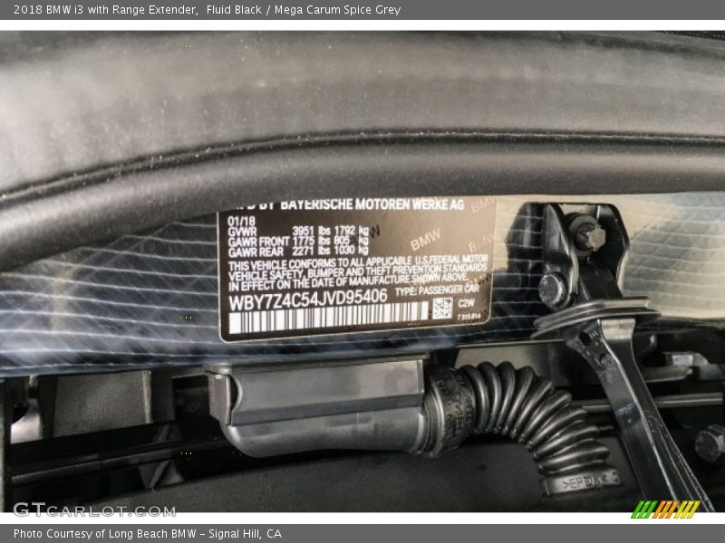 Fluid Black / Mega Carum Spice Grey 2018 BMW i3 with Range Extender
