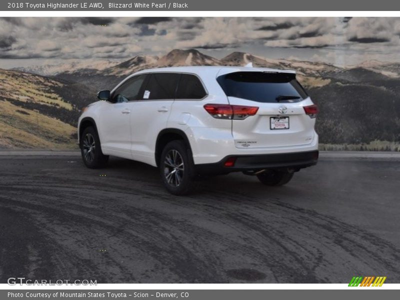 Blizzard White Pearl / Black 2018 Toyota Highlander LE AWD