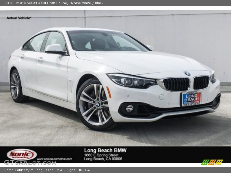 Alpine White / Black 2018 BMW 4 Series 440i Gran Coupe