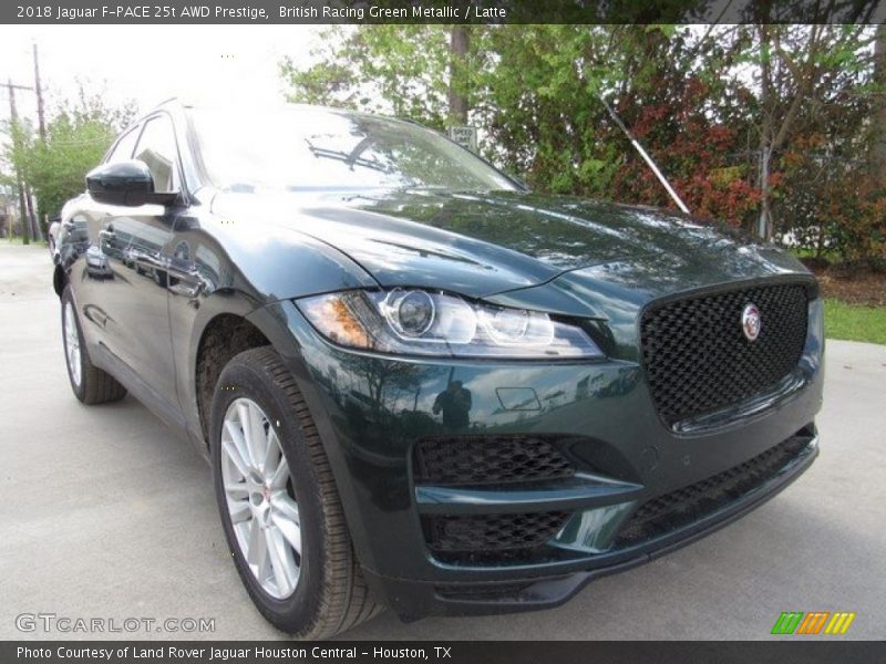 British Racing Green Metallic / Latte 2018 Jaguar F-PACE 25t AWD Prestige