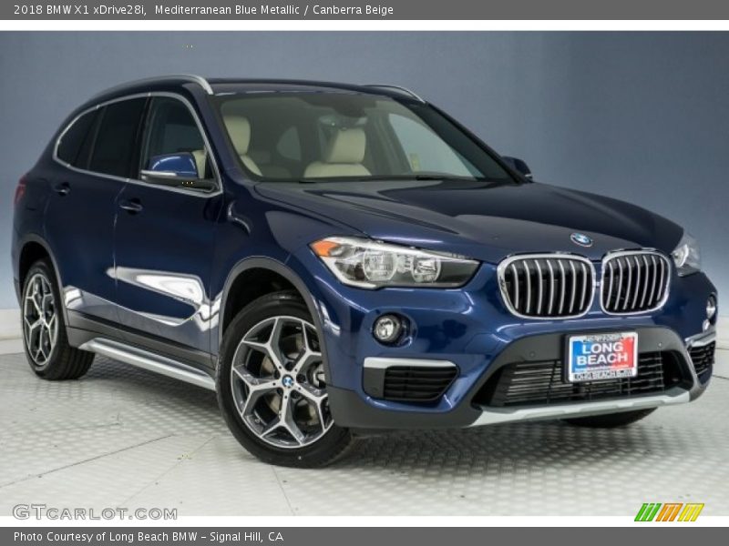 Mediterranean Blue Metallic / Canberra Beige 2018 BMW X1 xDrive28i