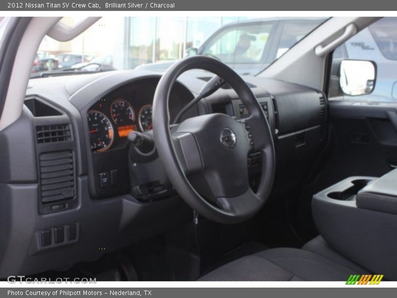 Brilliant Silver / Charcoal 2012 Nissan Titan SV Crew Cab