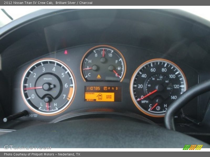 Brilliant Silver / Charcoal 2012 Nissan Titan SV Crew Cab