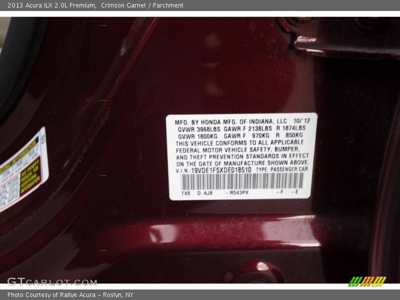 Crimson Garnet / Parchment 2013 Acura ILX 2.0L Premium