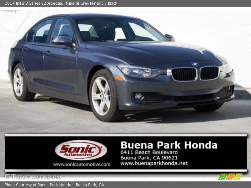 Mineral Grey Metallic / Black 2014 BMW 3 Series 320i Sedan