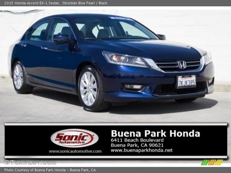 Obsidian Blue Pearl / Black 2015 Honda Accord EX-L Sedan