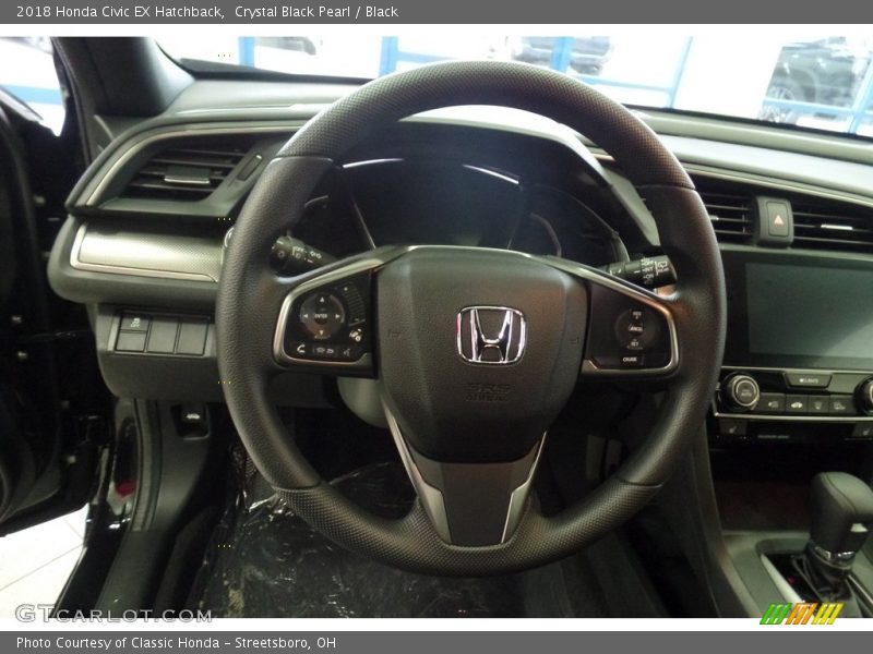 Crystal Black Pearl / Black 2018 Honda Civic EX Hatchback