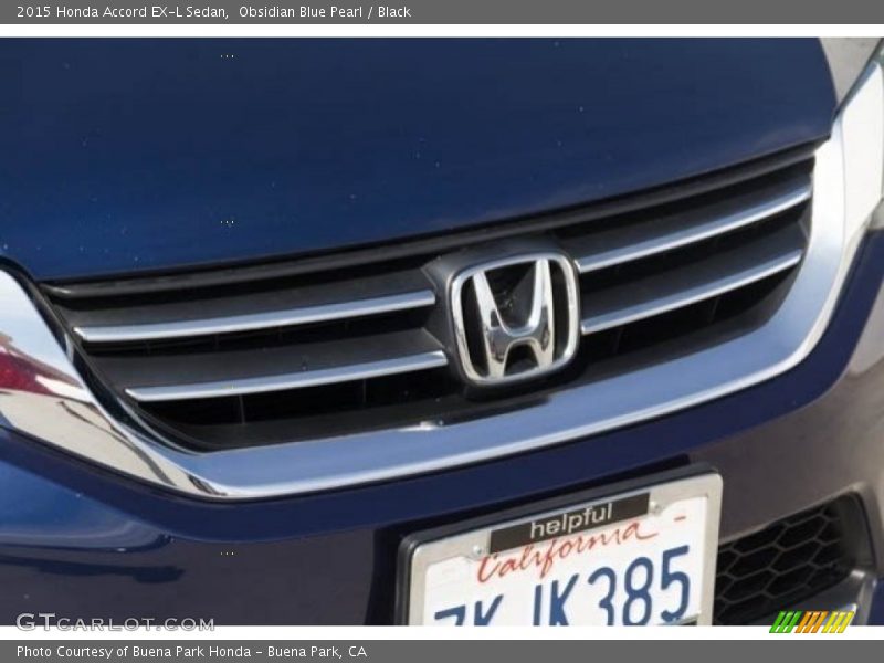 Obsidian Blue Pearl / Black 2015 Honda Accord EX-L Sedan