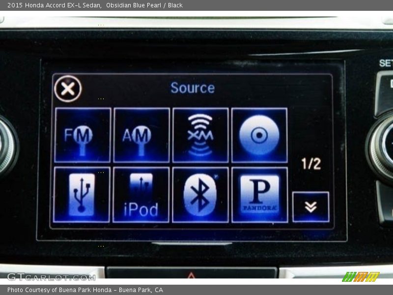 Obsidian Blue Pearl / Black 2015 Honda Accord EX-L Sedan