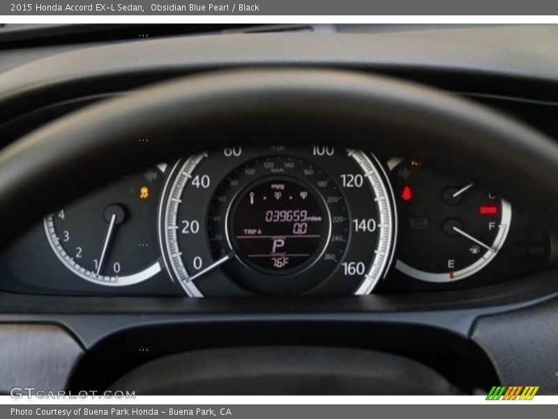Obsidian Blue Pearl / Black 2015 Honda Accord EX-L Sedan