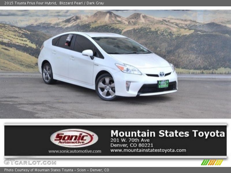 Blizzard Pearl / Dark Gray 2015 Toyota Prius Four Hybrid