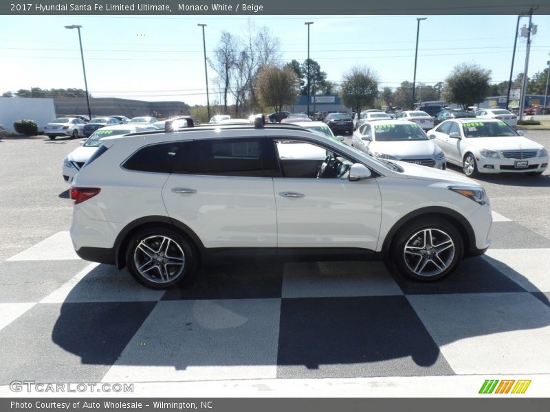 Monaco White / Beige 2017 Hyundai Santa Fe Limited Ultimate
