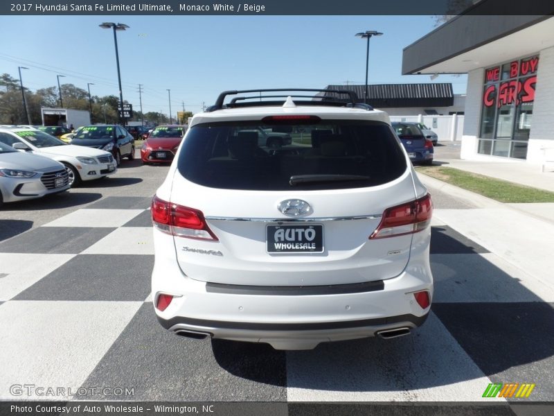 Monaco White / Beige 2017 Hyundai Santa Fe Limited Ultimate