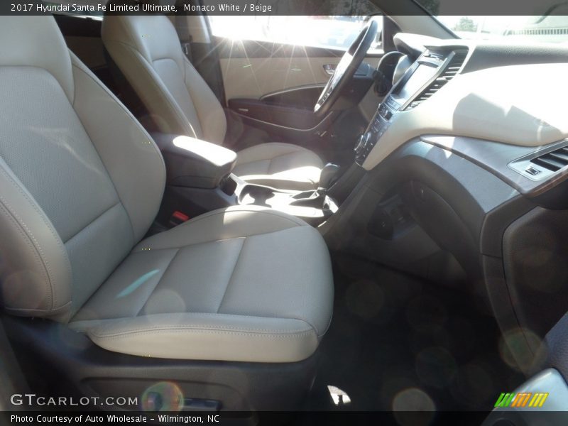 Monaco White / Beige 2017 Hyundai Santa Fe Limited Ultimate