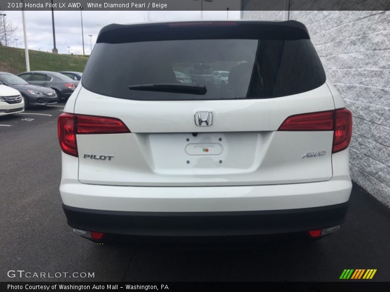 White Diamond Pearl / Beige 2018 Honda Pilot LX AWD