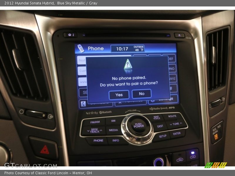 Blue Sky Metallic / Gray 2012 Hyundai Sonata Hybrid
