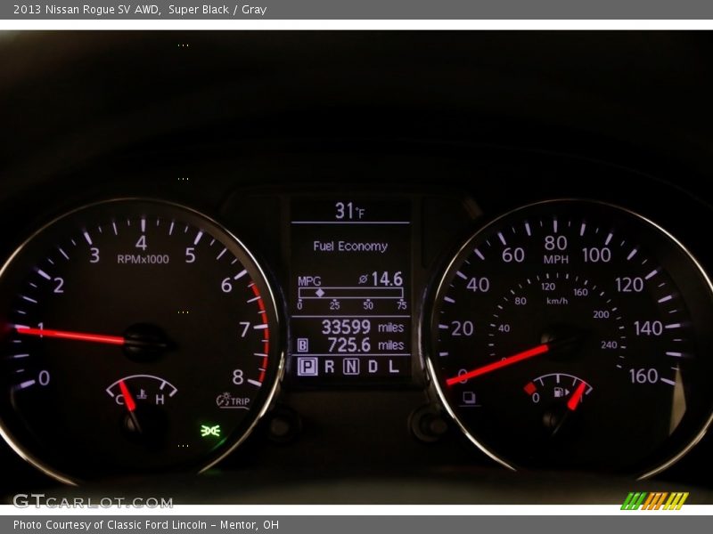 Super Black / Gray 2013 Nissan Rogue SV AWD