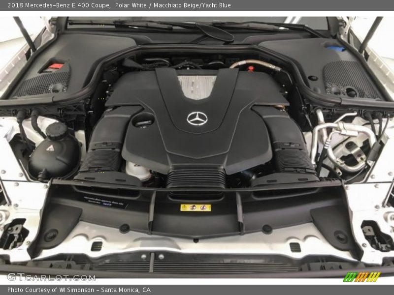 Polar White / Macchiato Beige/Yacht Blue 2018 Mercedes-Benz E 400 Coupe