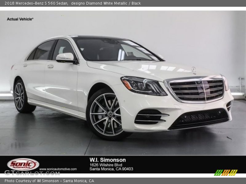 designo Diamond White Metallic / Black 2018 Mercedes-Benz S 560 Sedan