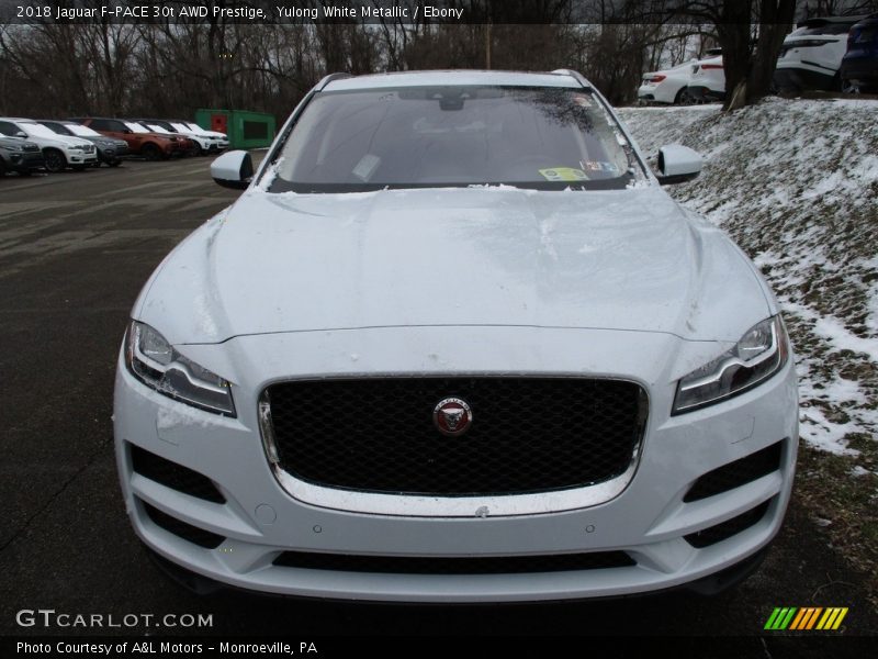 Yulong White Metallic / Ebony 2018 Jaguar F-PACE 30t AWD Prestige