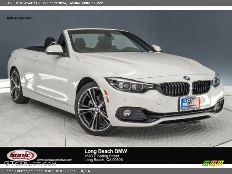 Alpine White / Black 2018 BMW 4 Series 430i Convertible