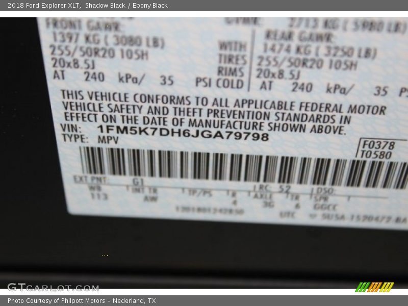 Shadow Black / Ebony Black 2018 Ford Explorer XLT