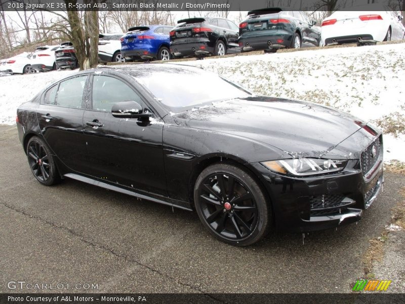 Santorini Black Metallic / Ebony/Pimento 2018 Jaguar XE 35t R-Sport AWD
