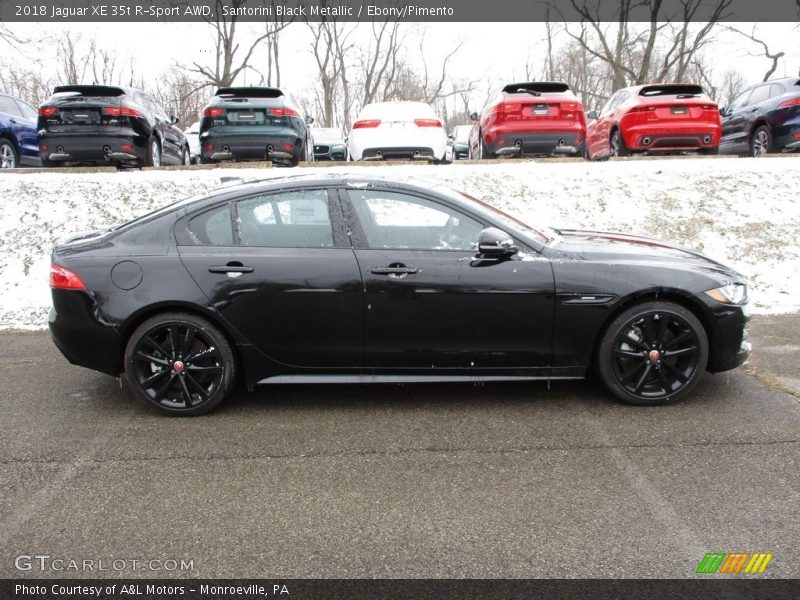 Santorini Black Metallic / Ebony/Pimento 2018 Jaguar XE 35t R-Sport AWD