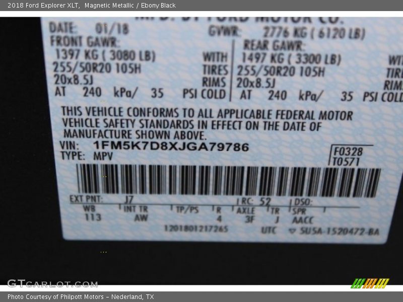 Magnetic Metallic / Ebony Black 2018 Ford Explorer XLT