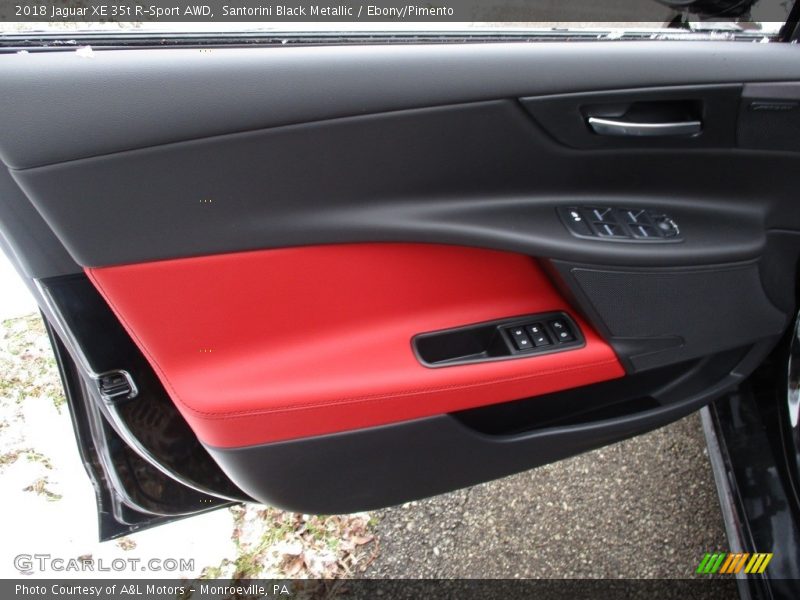 Santorini Black Metallic / Ebony/Pimento 2018 Jaguar XE 35t R-Sport AWD