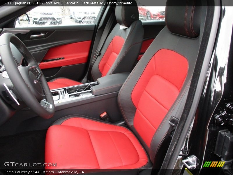 Santorini Black Metallic / Ebony/Pimento 2018 Jaguar XE 35t R-Sport AWD