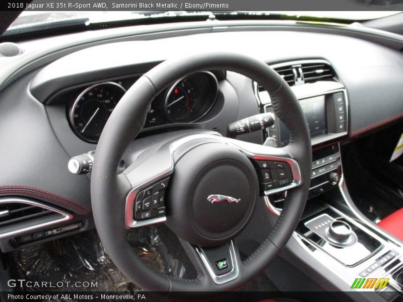 Santorini Black Metallic / Ebony/Pimento 2018 Jaguar XE 35t R-Sport AWD
