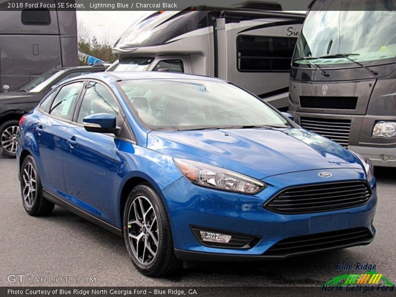 Lightning Blue / Charcoal Black 2018 Ford Focus SE Sedan
