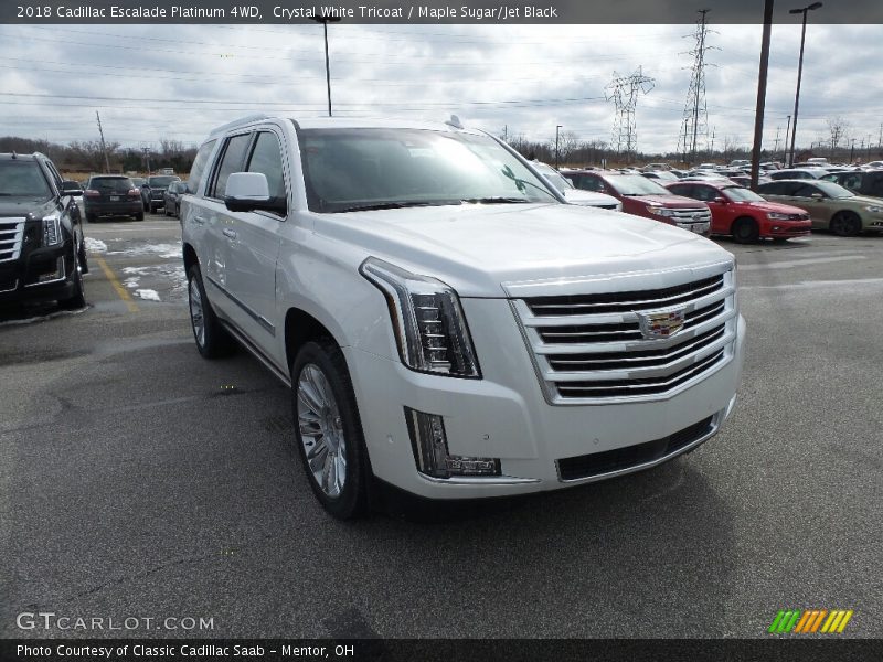 Crystal White Tricoat / Maple Sugar/Jet Black 2018 Cadillac Escalade Platinum 4WD