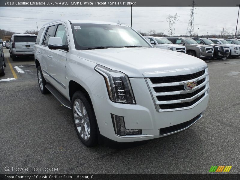 Crystal White Tricoat / Shale/Jet Black 2018 Cadillac Escalade Luxury 4WD