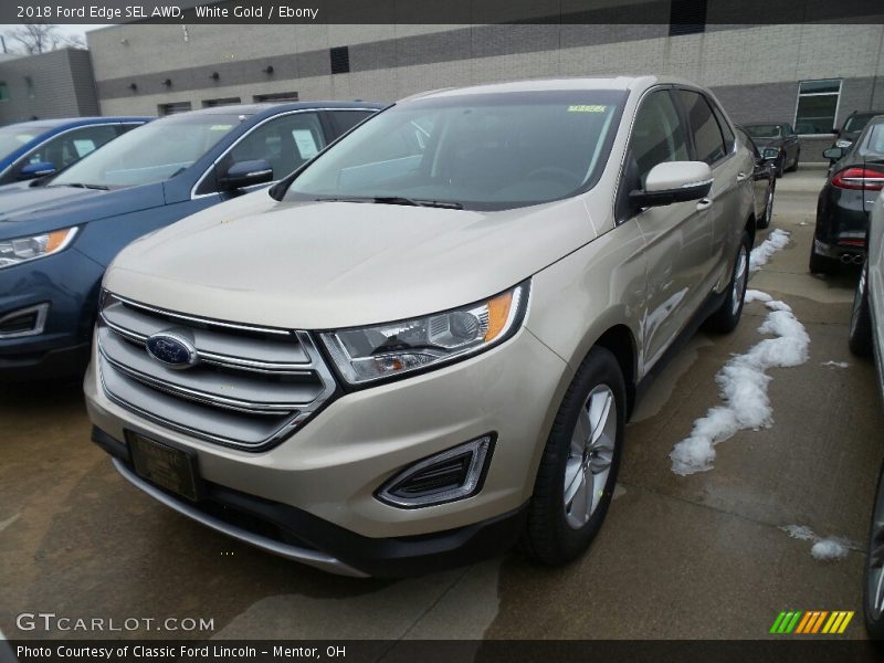 White Gold / Ebony 2018 Ford Edge SEL AWD