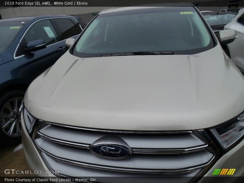 White Gold / Ebony 2018 Ford Edge SEL AWD