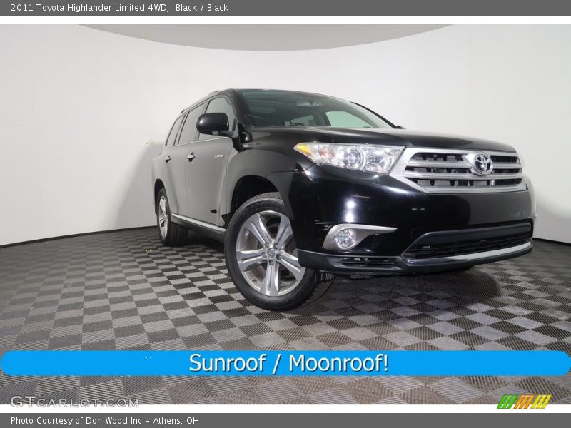 Black / Black 2011 Toyota Highlander Limited 4WD