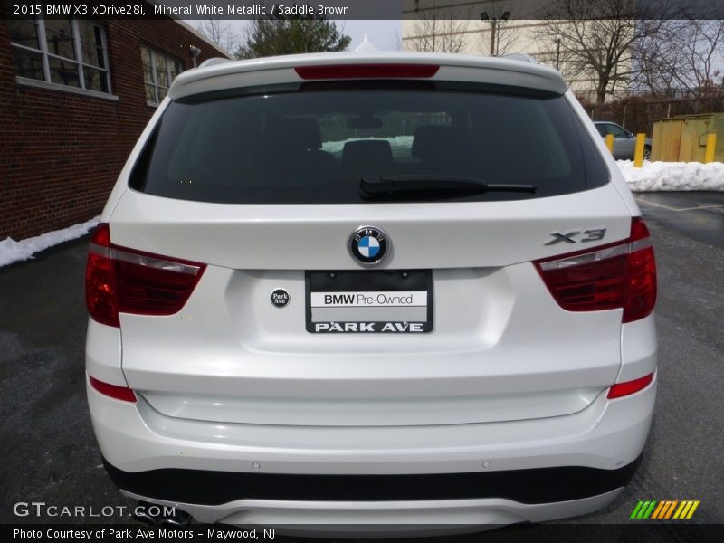 Mineral White Metallic / Saddle Brown 2015 BMW X3 xDrive28i