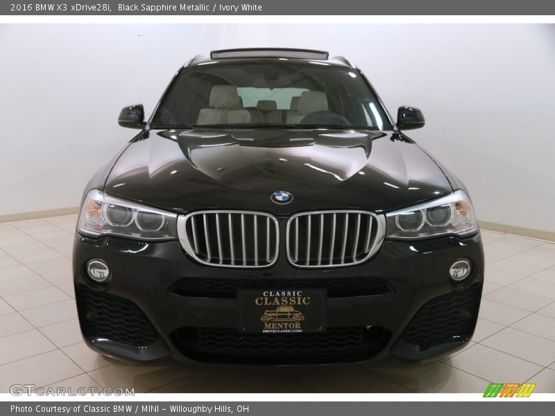 Black Sapphire Metallic / Ivory White 2016 BMW X3 xDrive28i