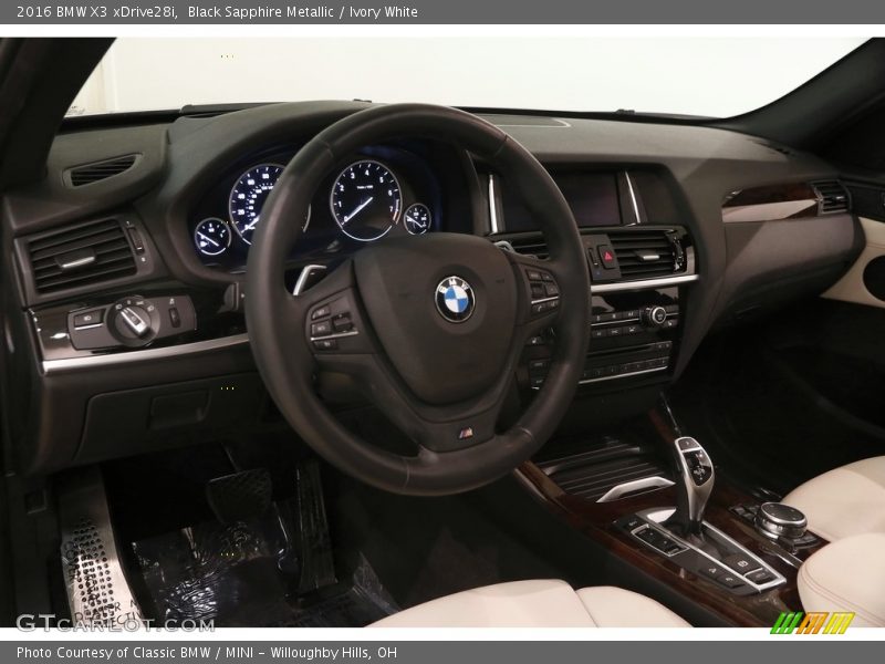 Black Sapphire Metallic / Ivory White 2016 BMW X3 xDrive28i