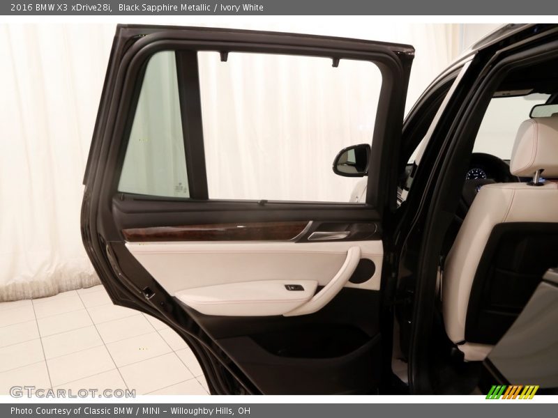 Black Sapphire Metallic / Ivory White 2016 BMW X3 xDrive28i