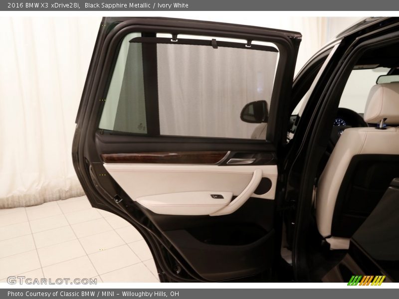 Black Sapphire Metallic / Ivory White 2016 BMW X3 xDrive28i