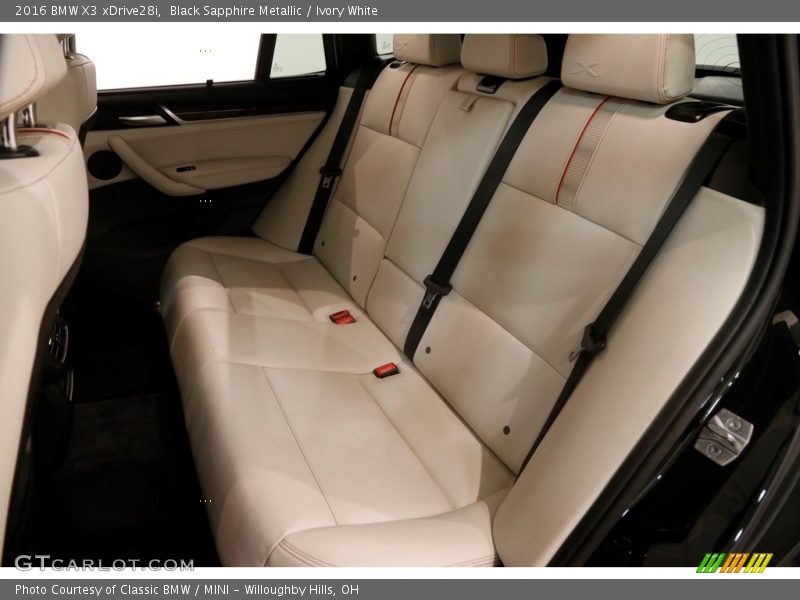 Black Sapphire Metallic / Ivory White 2016 BMW X3 xDrive28i